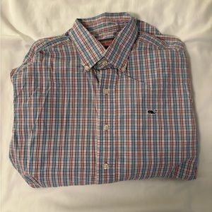 Vineyard vines, dress shirt, button down, checkered.